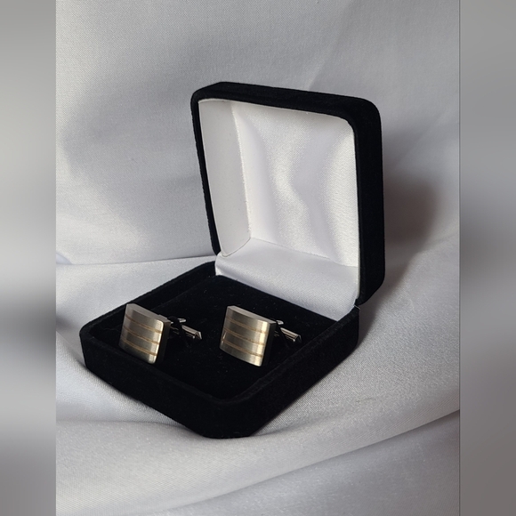 Titanium 925 Cuff Links 👔 - Picture 1 of 4
